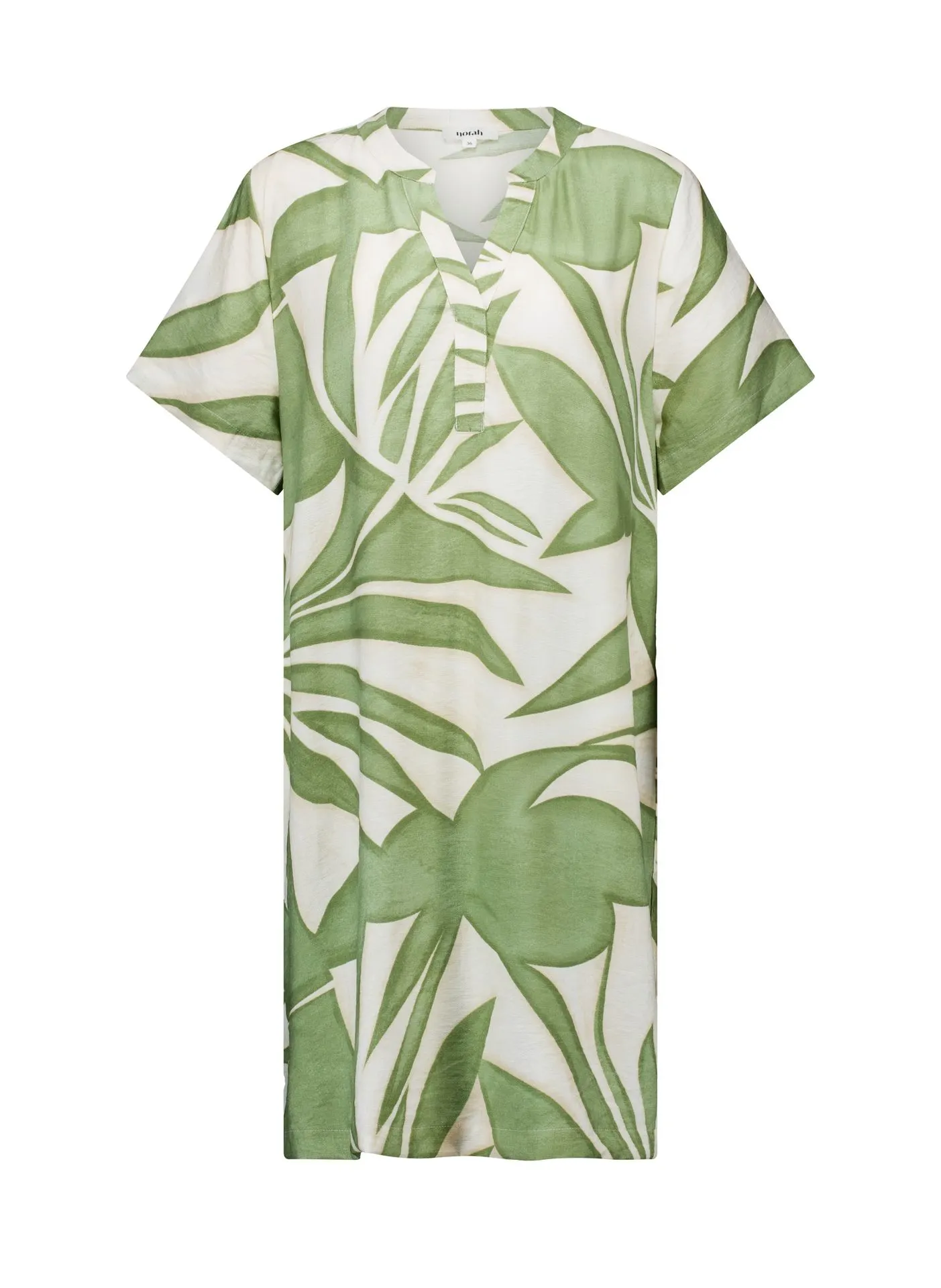 Groene midi jurk met botanische print