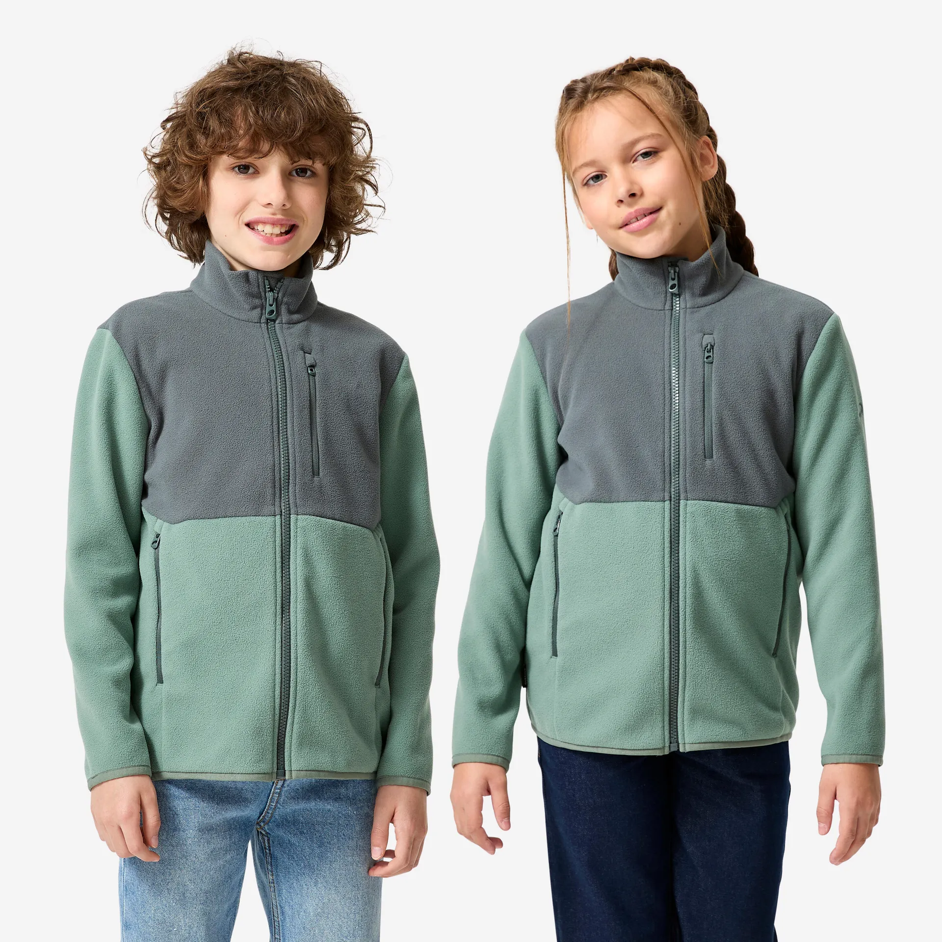 QUECHUA Dětská turistická fleecová bunda MH 500 7–15 let
