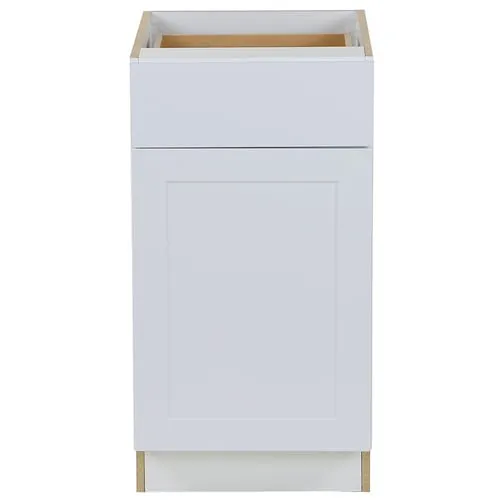 Edson 18 in. W x 35 H x 25 D Assembled Kitchen Door Drawer Base Cabinet, White (B18L)