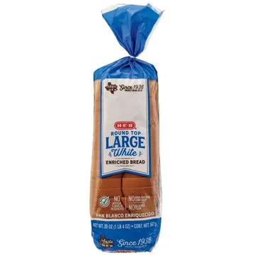 H-E-B Round Top Large White Enriched Sliced Bread, 20 oz