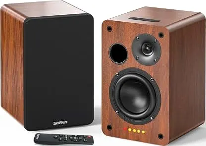 Saiyin Powered Bluetooth Bookshelf Speakers | 40W*2,…