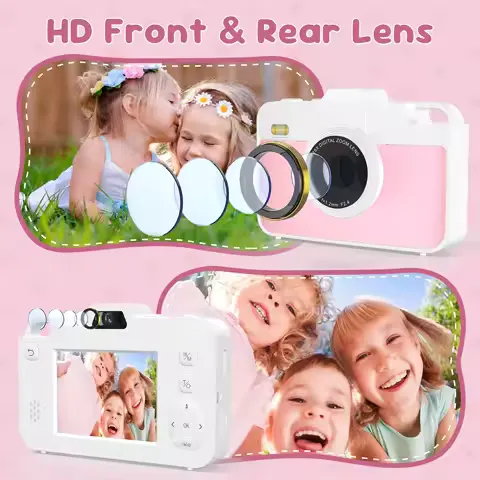 16X 48MP Kids Photography Camera Front Rear Dual Lens Boys Girls Digital Video Recorder Selfie Beginner Camera For Children