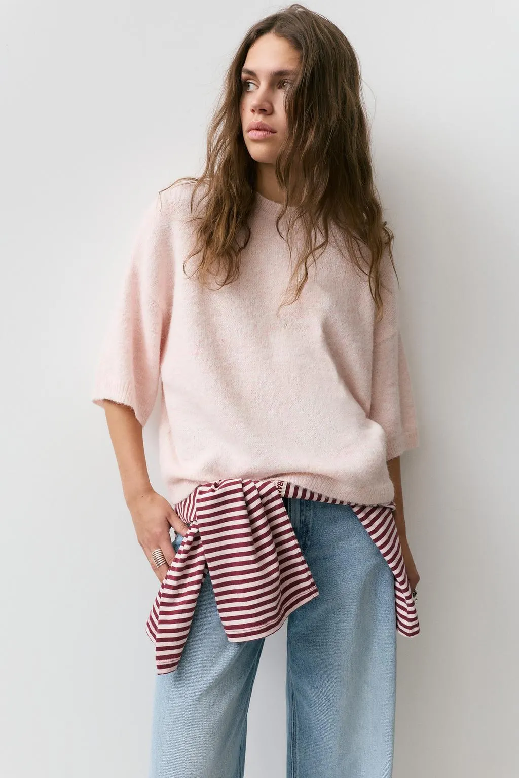 Boxy short sleeve jumper