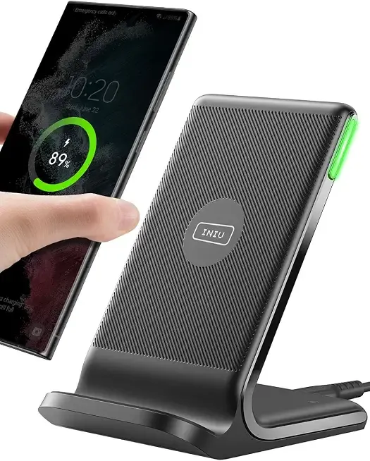 Wireless Charger, 15W Fast Wireless Charging Phone Station with LED | Sleep-Friendly Adaptive Light, Exclusive Temp°Guard, Wireless Charging Station for iPhone 17 16 Pro Max, Samsung S25 S24 etc