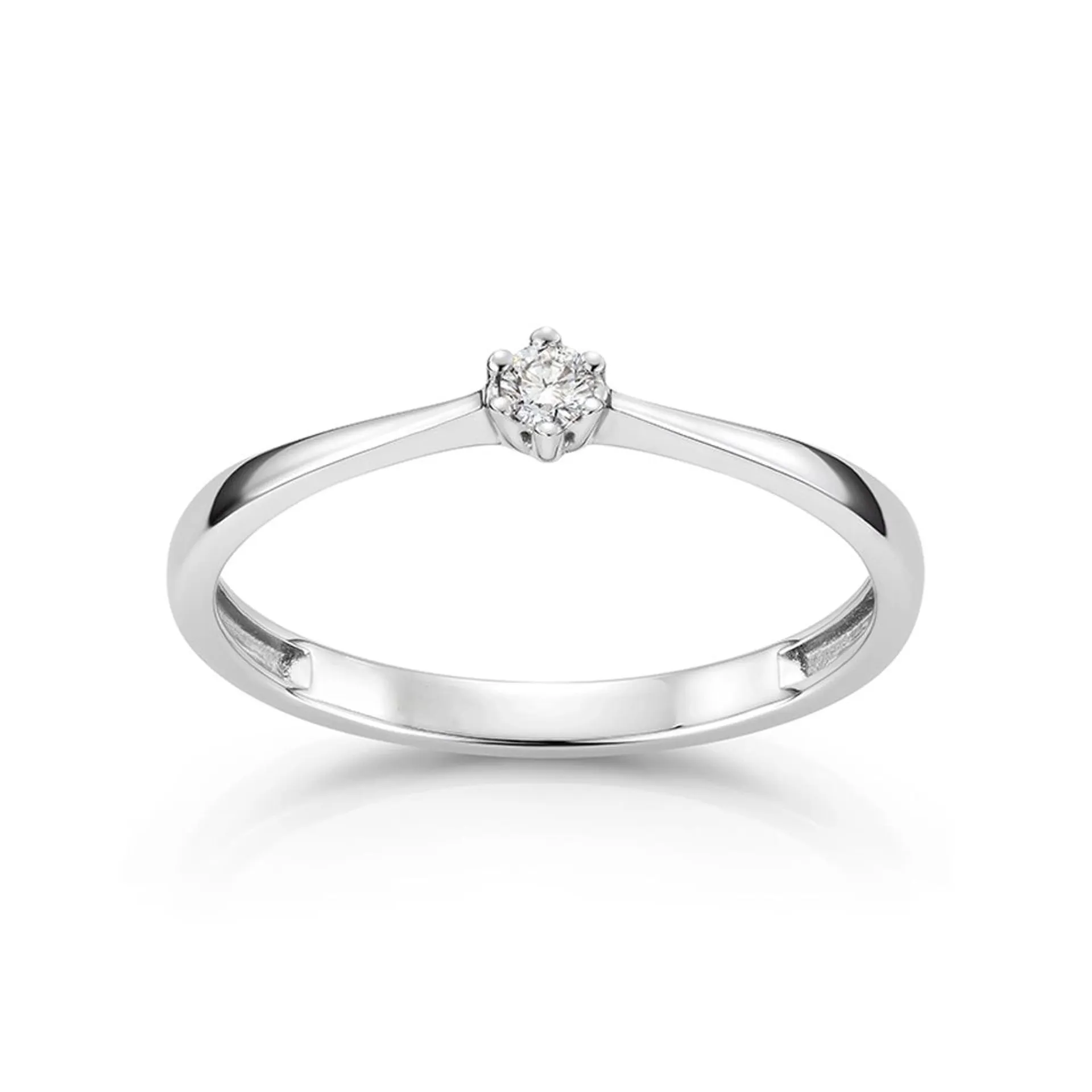 Aurora diamantring i 585 hvitt gull 0,05 ct