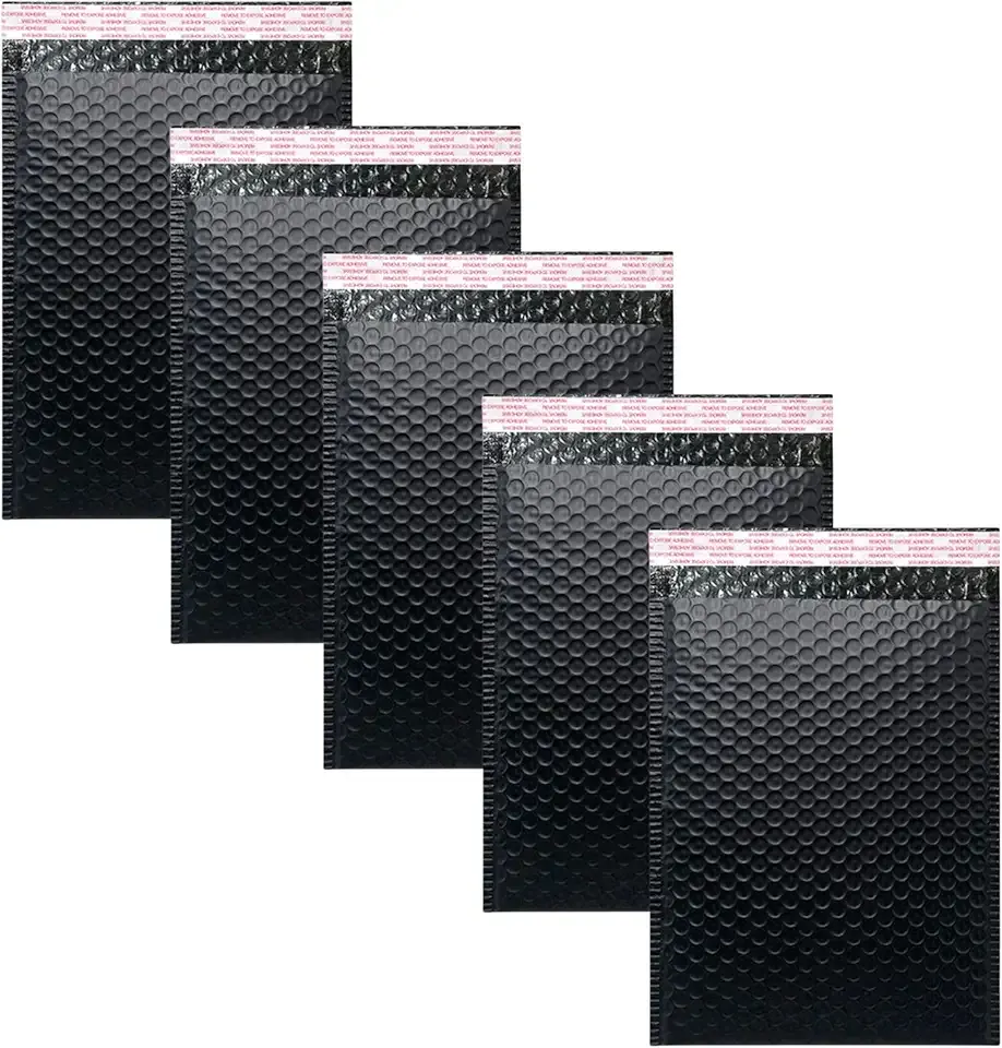 Bubble Mailers 4x6 Inch 12 Pack Small Padded Envelopes Poly Thicken Padded Self Seal Envelopes Bags (Black, 4X6 Inches)