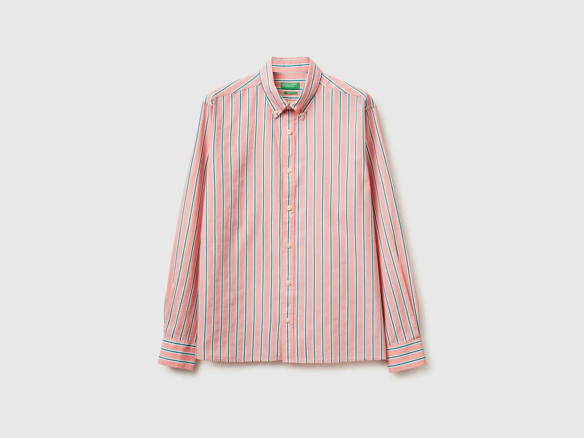 Striped button-down shirt