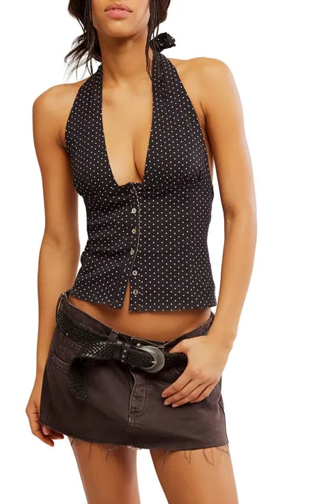 Free People Ramona Halter Crop Top