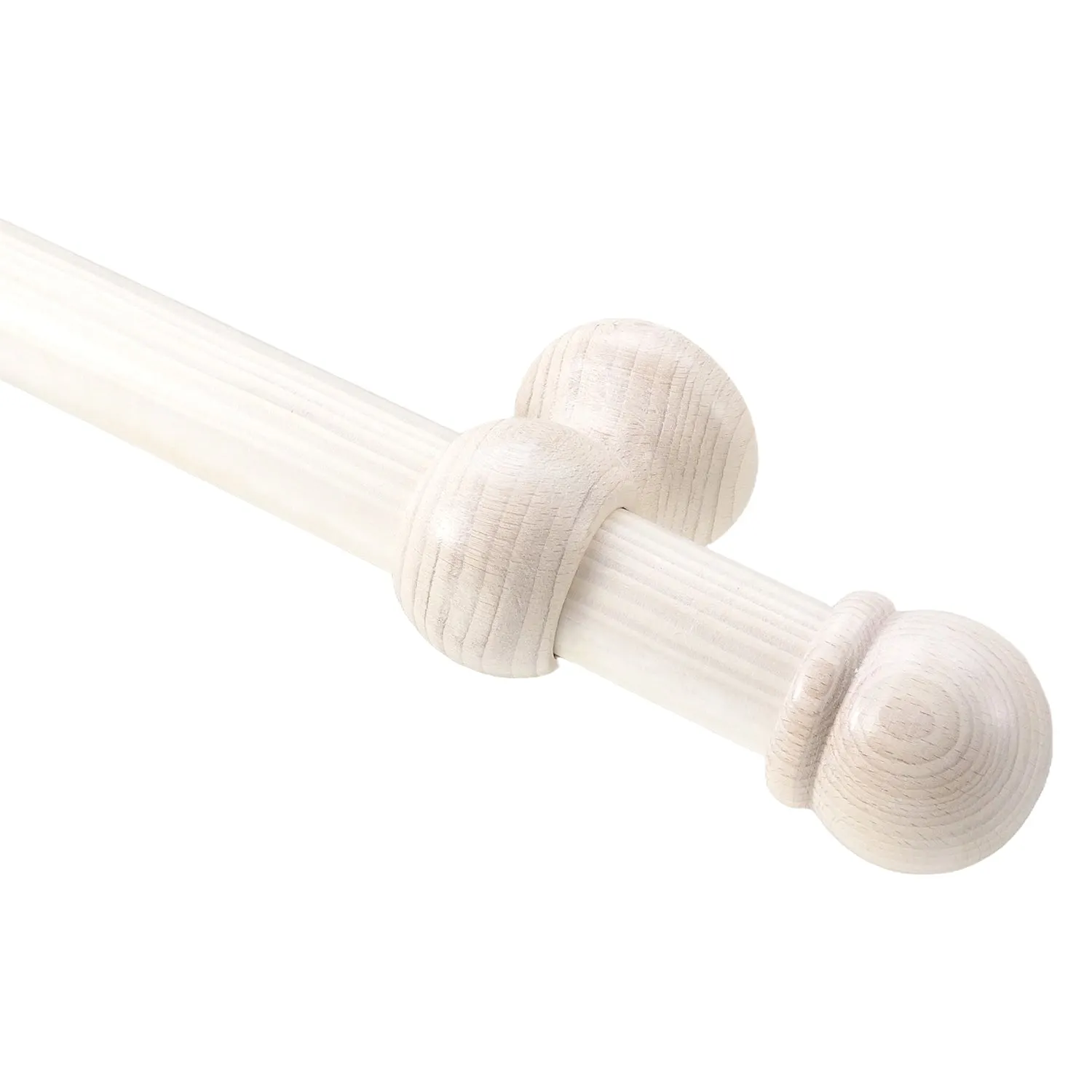 Kit Bastone in Legno per Tende Elisa Sbiancato