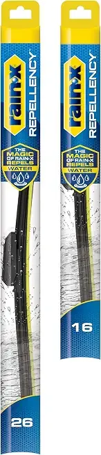 Rain-X 810348 Repellency Water Repellent Wiper Blades, 26" & 16" Windshield Wipers, All Weather Streak-Free for Enhanced Visibility w/Water Repellency Formula [Amazon Exclusive]