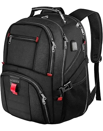 YOREPEK Large Backpack for Men, Extra Large Laptop Backpacks for Men Women, Water Resistant Travel Backpack Airline Approved Business Work Bag with USB Charging Port Fits 17 Inch Computer, Black