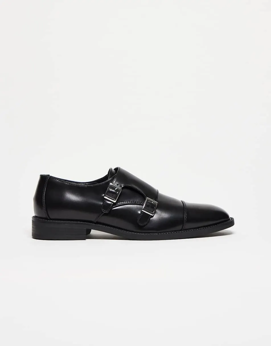 ASOS DESIGN smart monk shoes in black