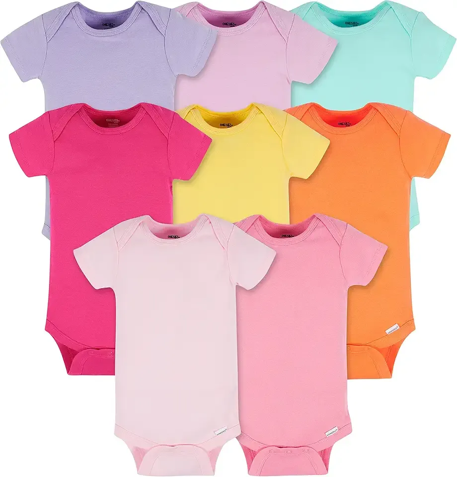 baby-girls 8-pack Short Sleeve Mix & Match Bodysuits