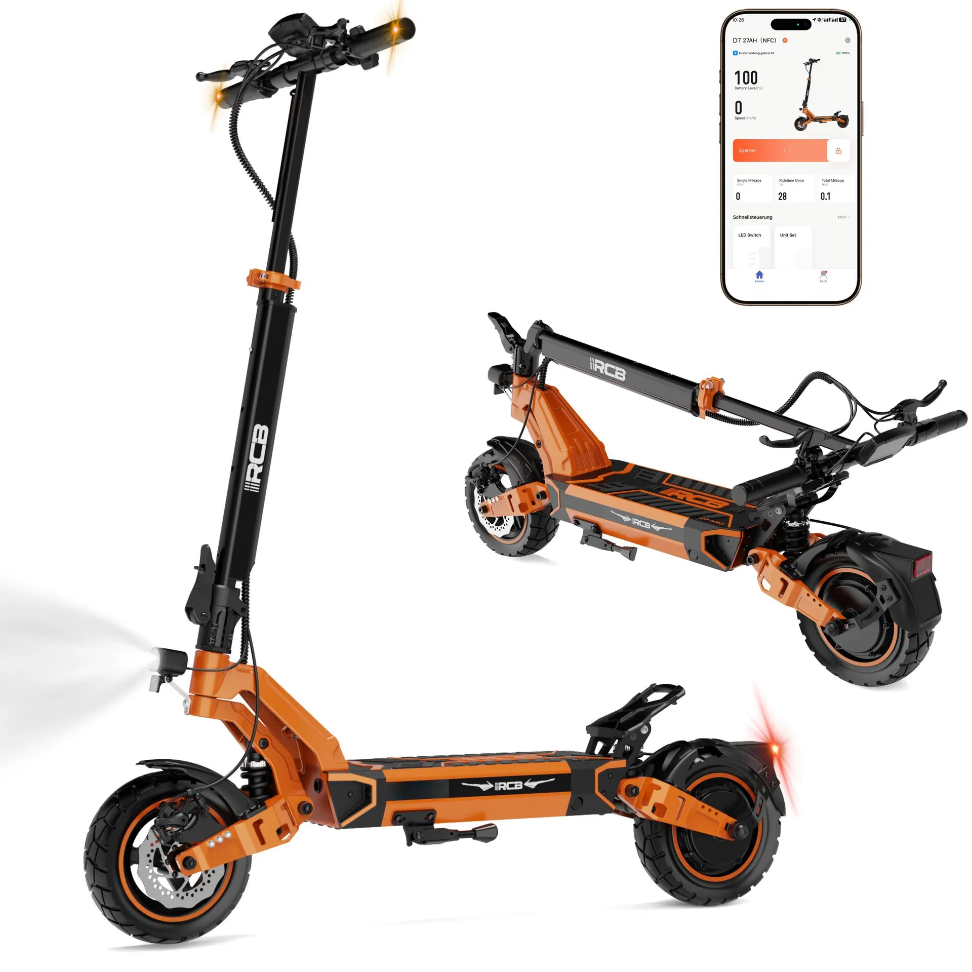 RCB Elektro koloběžka RCB-D7 ULTRA 20.8Ah, APP+NFC+blinkry, do 90km