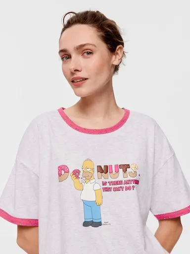 The Simpsons Homer Donut 100% Cotton Oversized Tee