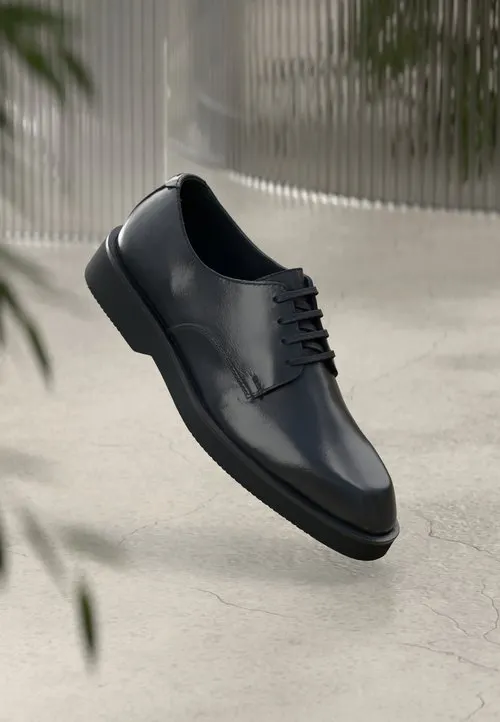 LEATHER - Snøresko - black