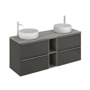 Mueble de baño Komplett imitación nogal 140 x 45 cm (lavabo no incluido)