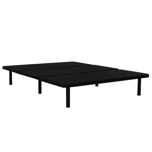 ZenBase Black Upholstered Platform Bed Frame