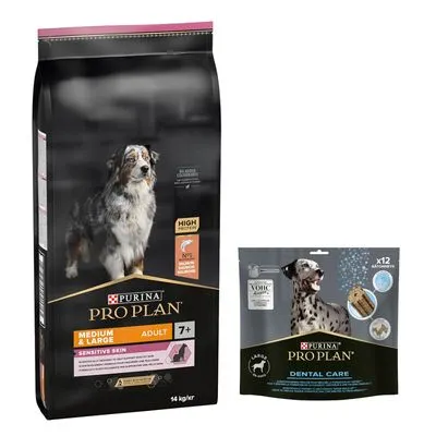 PURINA PRO PLAN 12 / 14 kg + friandises Dental Care 345 g ou 426 g offertes !