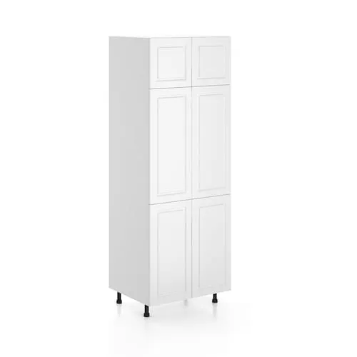 Ready to Assemble 30-inch x 85-inch x 24-inch Florence Pantry Cabinet in White Matt