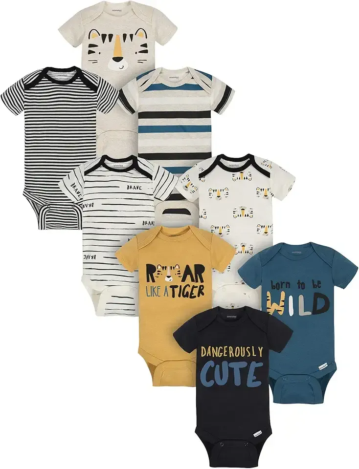 baby-boys 8-pack Short Sleeve Mix & Match Bodysuits