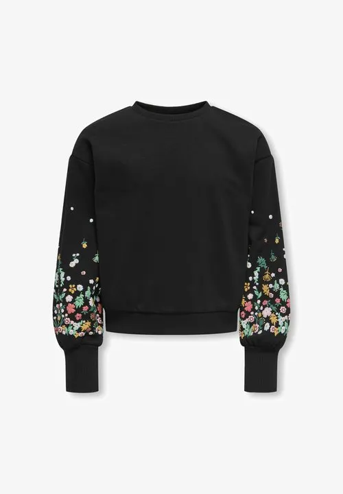 KOGBROOKE O NECK FLOWER - Sweatshirt - black