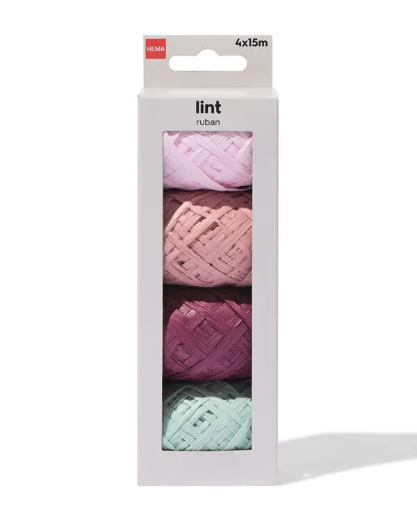 lint 15m raffia floraal - 4 stuks