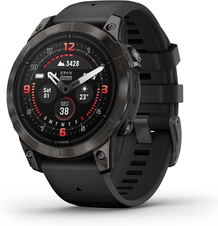 Garmin epix Pro (Gen 2) Sapphire Edition, 47mm, High Performance Smartwatch, Advanced Training Technology, Built-in Flashlight, Black