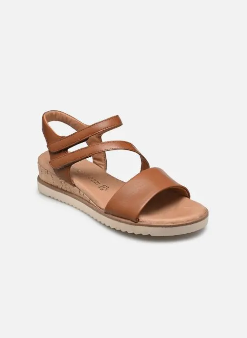 Sandalen met sleehak en plateau 28705-46 dames bruin
