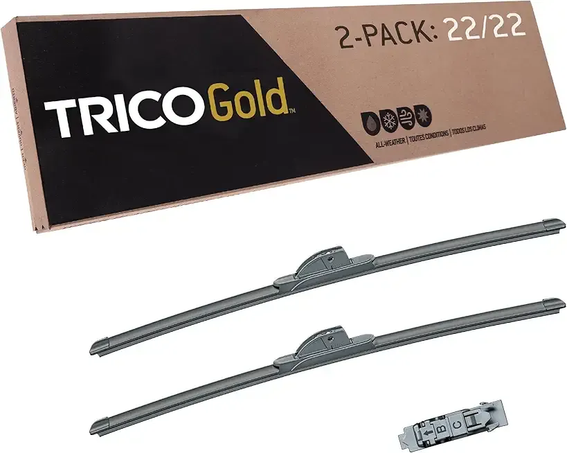 TRICO Gold 22" + 22" Premium Automotive Replacement Windshield Wiper Blades (Set of 2), Passenger and Driver Side All-Weather Beam Wiper Blades for Select Vehicle Models