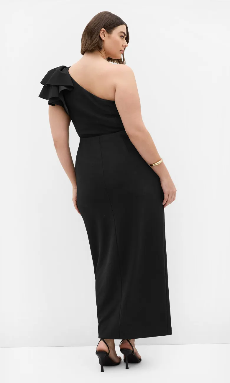 Milani One Shoulder Maxi Dress - black