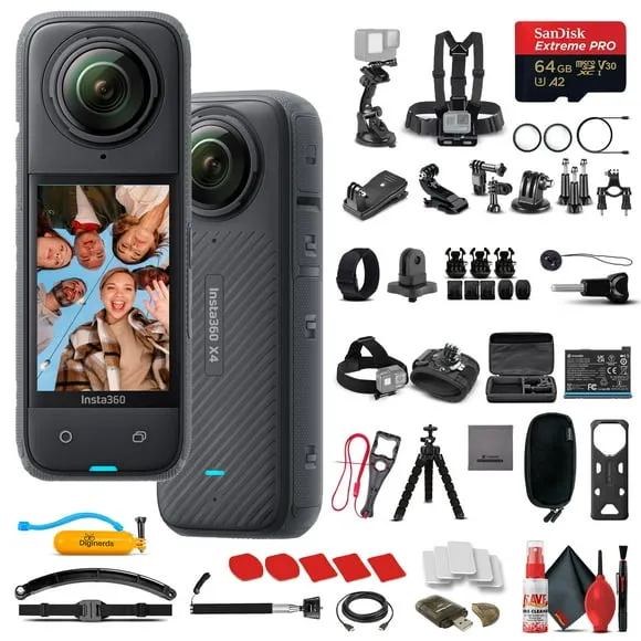 Insta360 X4 Waterproof 360 8K Action Camera New with 48MP Sensor + 50-in-1 Accessory Kit + More