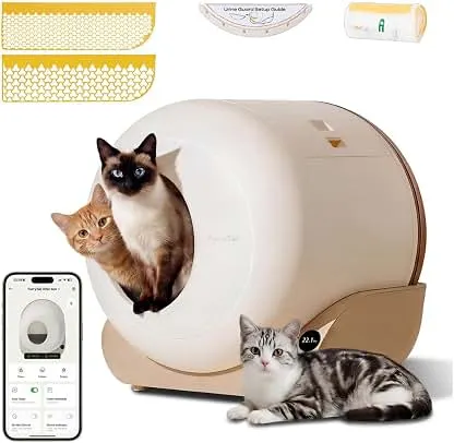 Furrytail Automatic Litter Box Self Cleaning, Kitty Litter Box,…
