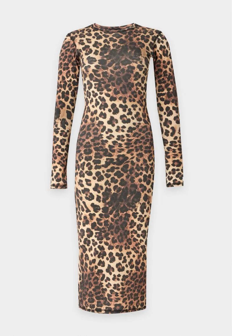 LEOPARD DRESS - Kjole - bison/black
