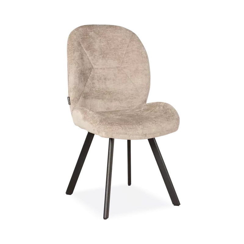 Eetkamerstoel Pixie - stof Perfect Harmony Taupe - poot zwart