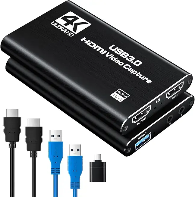 Newhope USB 3.0 HDMI Capture Card, 1080P 60FPS Capture with 4K Pass-Through | 2K 30FPS/1080P 60FPS capture and streaming with low-latency 4K pass-through for PS4, PS5, Switch 2, Xbox, PC, Mac and camera.