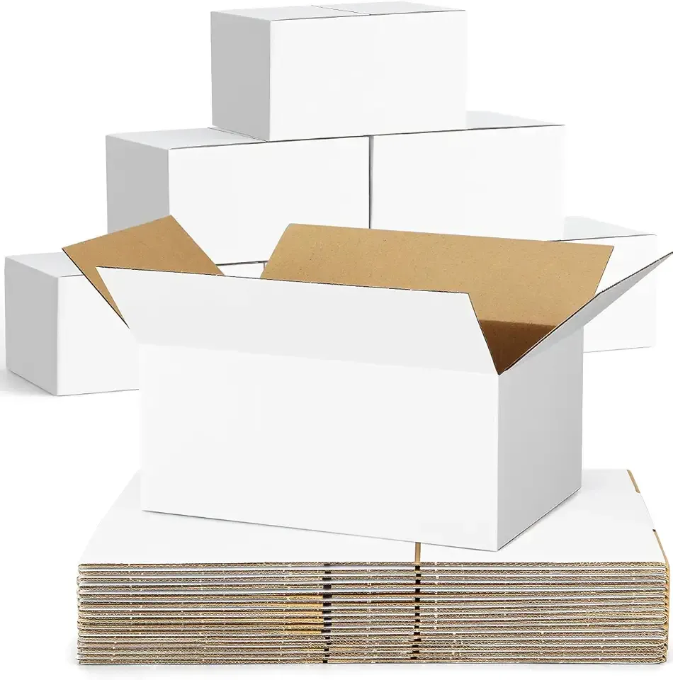 40-Pack-Small-Shipping-Boxes-10x7x5, Corrugated-Cardboard-Boxes-for-Packaging-Small-Business, White-Boxes-Mailers