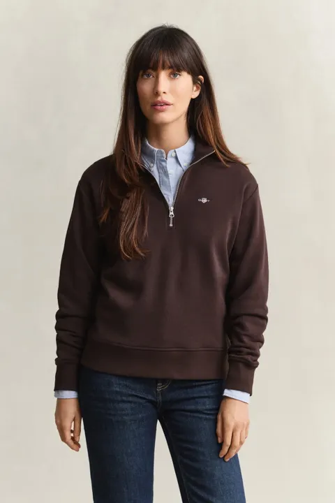 Shield bomullsgenser med half-zip
