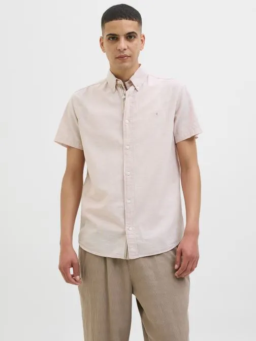 Hemden JPRBLUSUMMER SHIELD S/S SHIRT LN heren roze