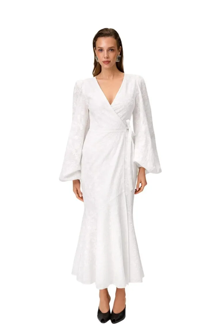 Portofino Maxi Dress - White Embroidery