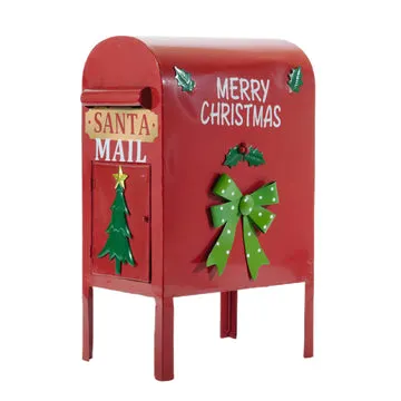 Cassetta Portalettere Natalizia in metallo h50x32x21 cm