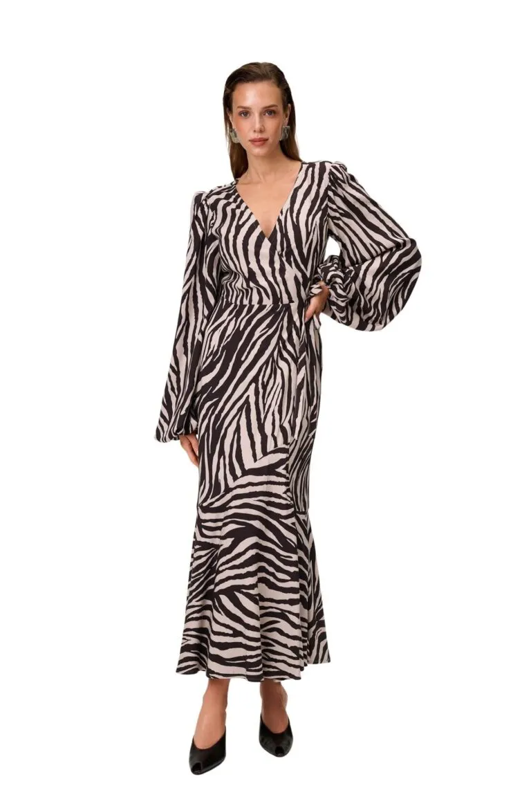 Portofino Maxi Dress - Brown Zebra