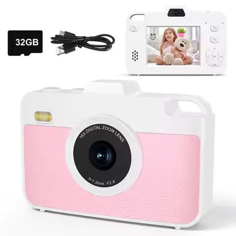 16X 48MP Kids Photography Camera Front Rear Dual Lens Boys Girls Digital Video Recorder Selfie Beginner Camera For Children