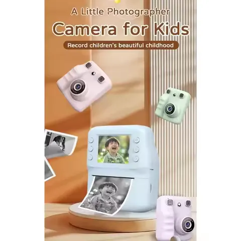 M5TD Childrens Creative Instantly Camera 1Roll Thermals Paper Travel Party Photo Maker