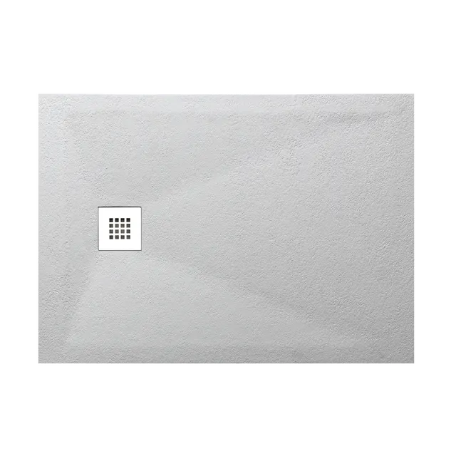 Piatto doccia in resina effetto pietra bianco L 90 x L 70 cm
