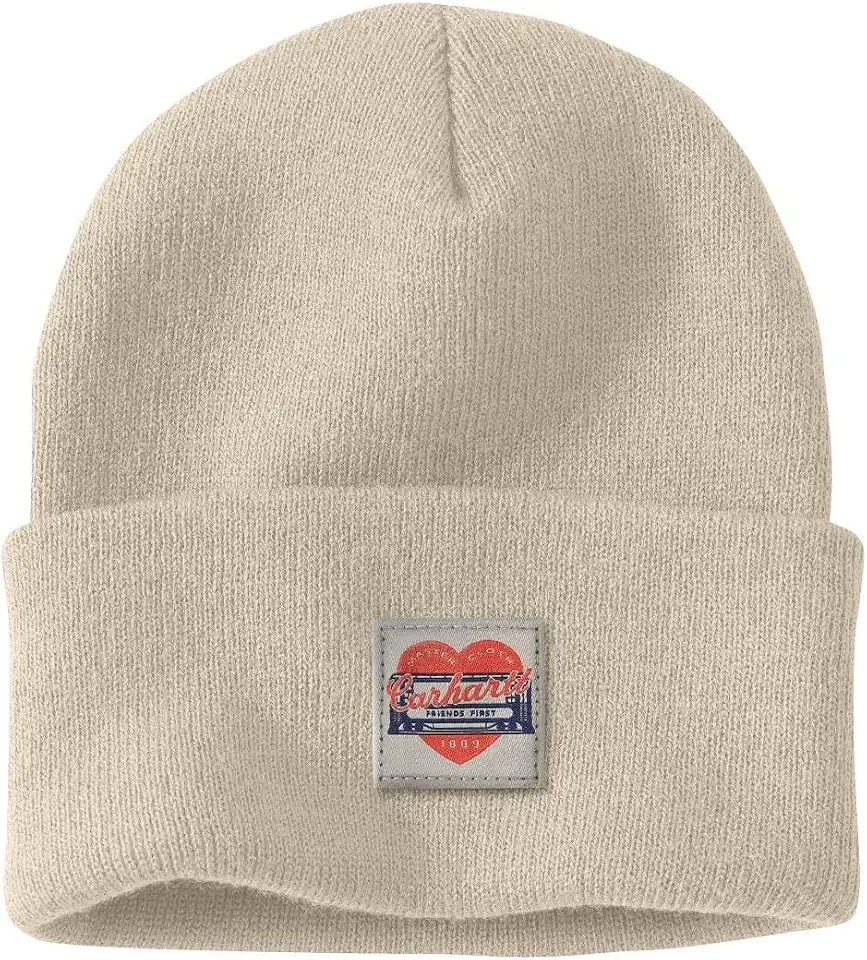 Women's Knit Heart Patch Beanie