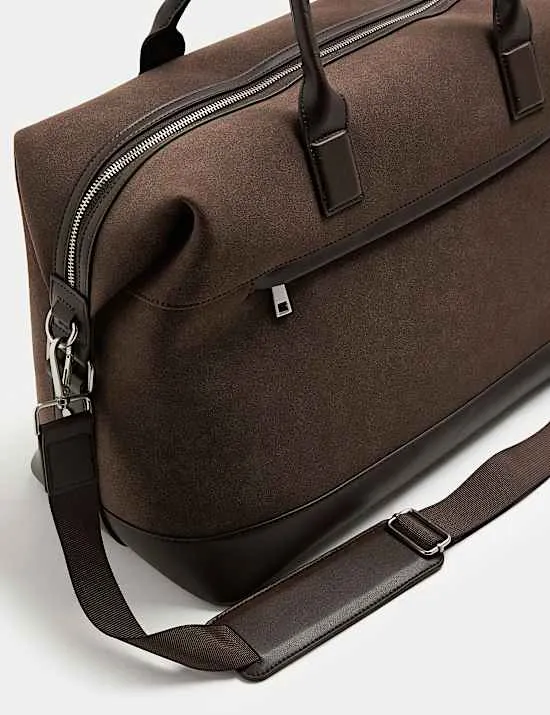 Faux Suede Weekend Bag