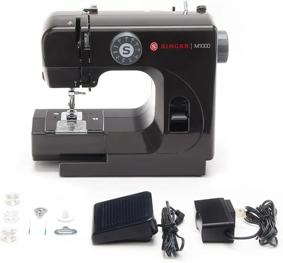 SINGER M1000 Mending Machine | Compact, Lightweight & Portable With 32 Stitch Applications & LED Light | Great for Light to Medium Weight Fabrics & Repairs - Black
