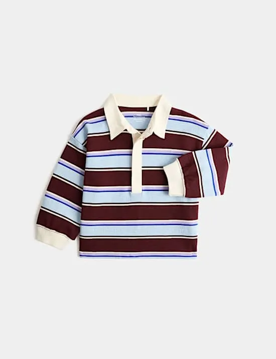 Pure Cotton Striped Rugby Shirt (0-5 Yrs)