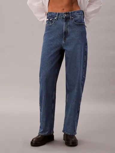 Calvin Klein Seamed Barrel Jean In Runaway Blue